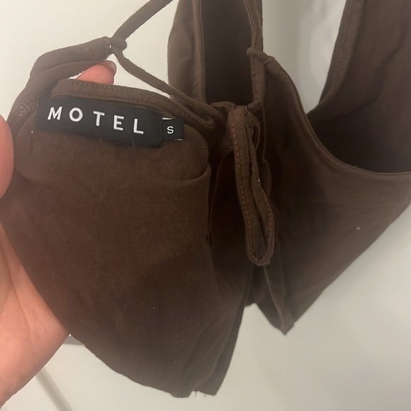 Motel Rocks Asmi Crop Top in Deep Mahogany - Picture 6 of 8